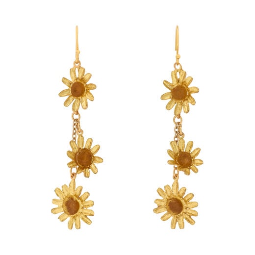 Yellow daisy statement earrings by Michael Michaud
